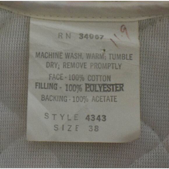 1960s Daisy Floral Pattern Quilted Cotton Blend Bathrobe Housecoat Size Vtg 38 - Picture 7 of 9